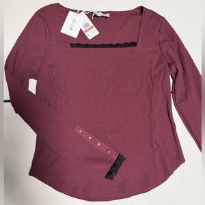Burgundy Long Sleeve Top